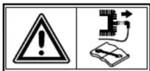 Warning sign and electrical hazard symbol with warning triangle and circuit diagram