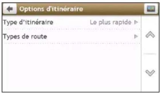 NAVMAN F350 - Options d'itinéraire - 1