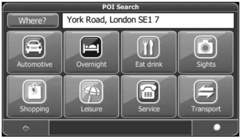 POI Search Where? York Road, London SE1 7 Automotive Overnight Eat drink Sights Shopping Leisure Service Transport