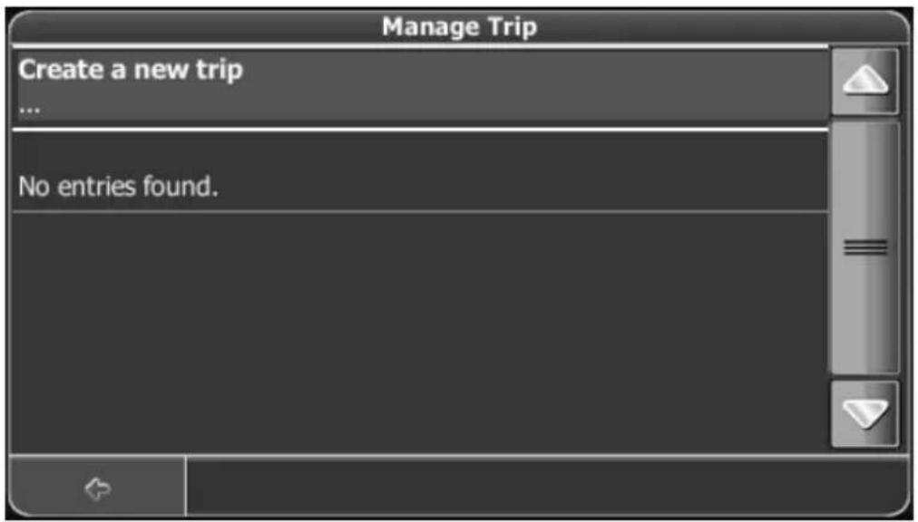 Manage Trip Create a new trip ... No entries found.