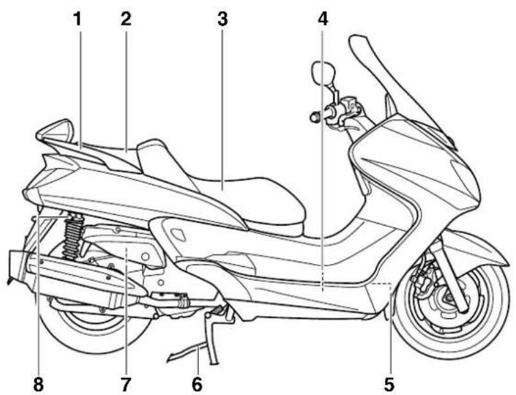 YAMAHA Majesty400 (2008) - Rechte Seitenansicht - 1