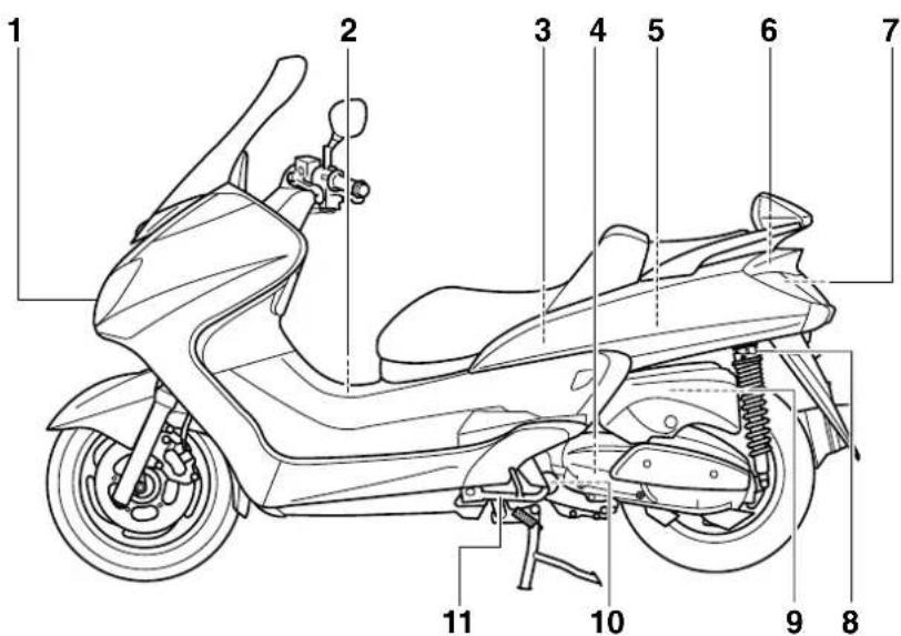 YAMAHA Majesty400 (2008) - Linke Seitenansicht - 1