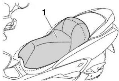 YAMAHA Majesty400 (2010) - Fahrersitz einstellen - 1