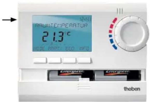 RUNTEMPERATUR 21.3 °C MODE PART: ISO INFO theben