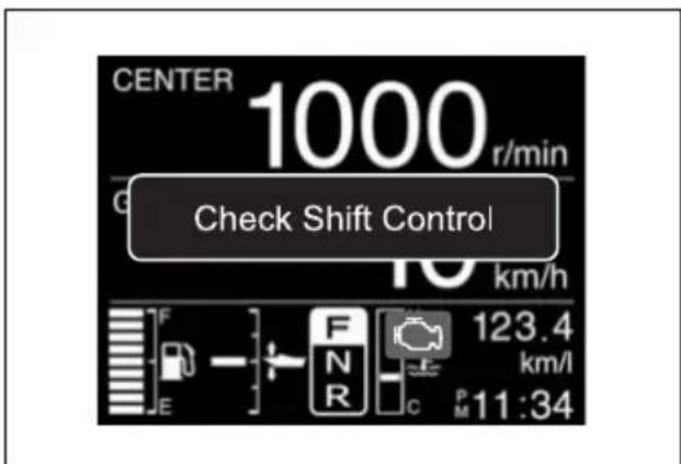 CENTER 1000 r/min Check Shift Control F E F R C 123.4 km/l P M 11:34