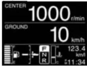 CENTER 1000 r/min GROUND 10 km/h 123.4 km/1 5:11:34