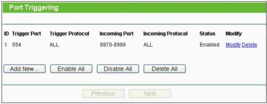 TP-LINK TL-WDR3600 - Port Triggering - 1