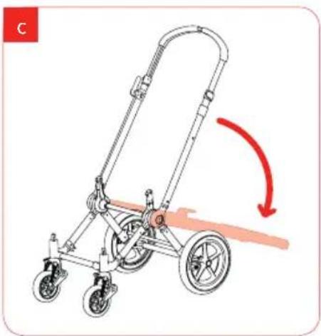 Bugaboo Cameleon - step 2 folding the chassis and wheels - 1