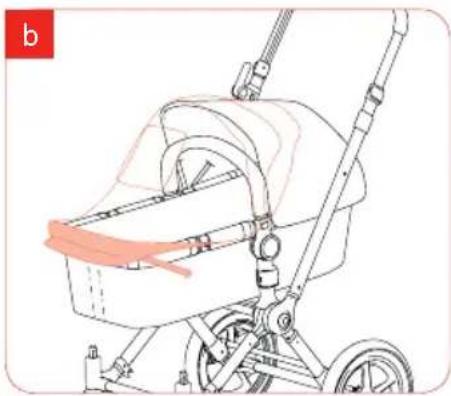 Bugaboo Cameleon - step 1 fitting the rain cover over the tailored sun canopy - 1