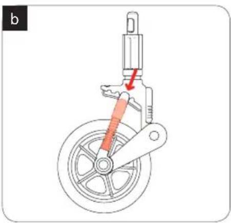 Bugaboo Cameleon - adjusting the swivel wheels - 2