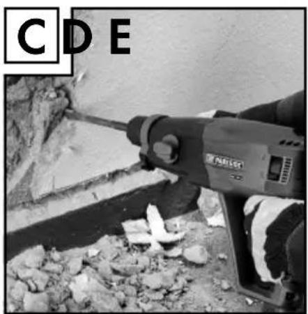 C D E