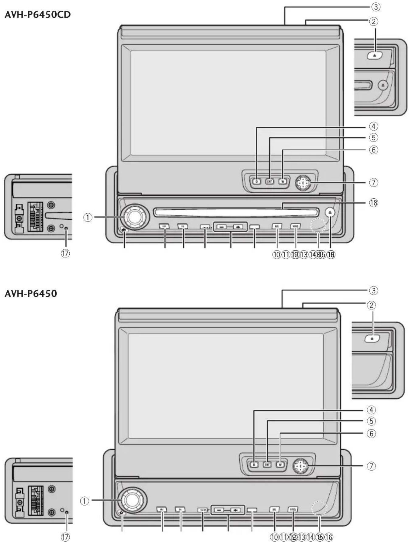 PIONEER AVH-P6450CD - 注意 - 1