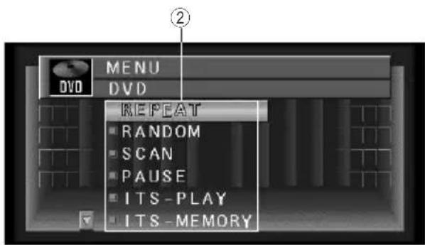 MENU DVD REPEAT RANDOM SCAN PAUSE ITS-PLAY ITS-MEMORY