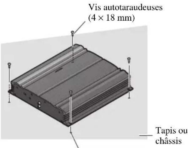 PIONEER GM-5000T - Exemple d'installation sur le tapis de sol ou sur le châssis - 1