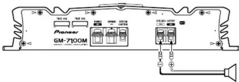 PIONEER GM-7100M - Connexion des câbles des haut-parleurs - 1