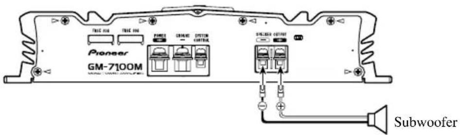 PIONEER GM-7100M - Collegamento dei cavi d'altoparlanti - 1