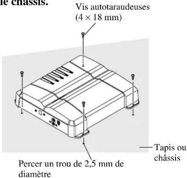 PIONEER GM-7300M - Exemple d'installation sur le tapis de sol ou sur le châssis - 1