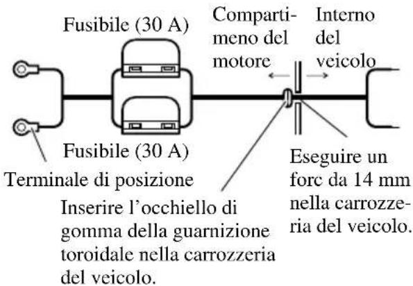 PIONEER GM-7300M - Far passare il cavo della batteria dal vano motore all'interno dell'abitacolo. - 1
