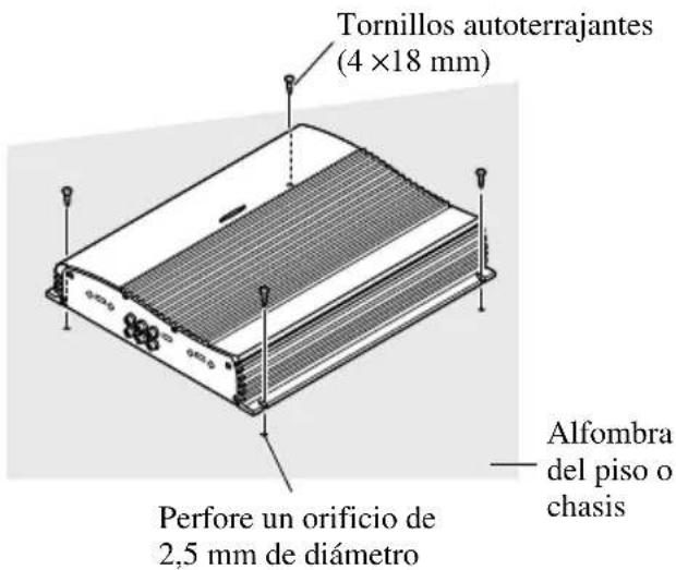 PIONEER GM-X564 - Ejemplo de instalación en la alfombra del piso o en el chasis - 1