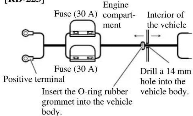 PIONEER PRS-D1100M - Pass the battery wire from the engine compartment to the interior of the vehicle. - 1