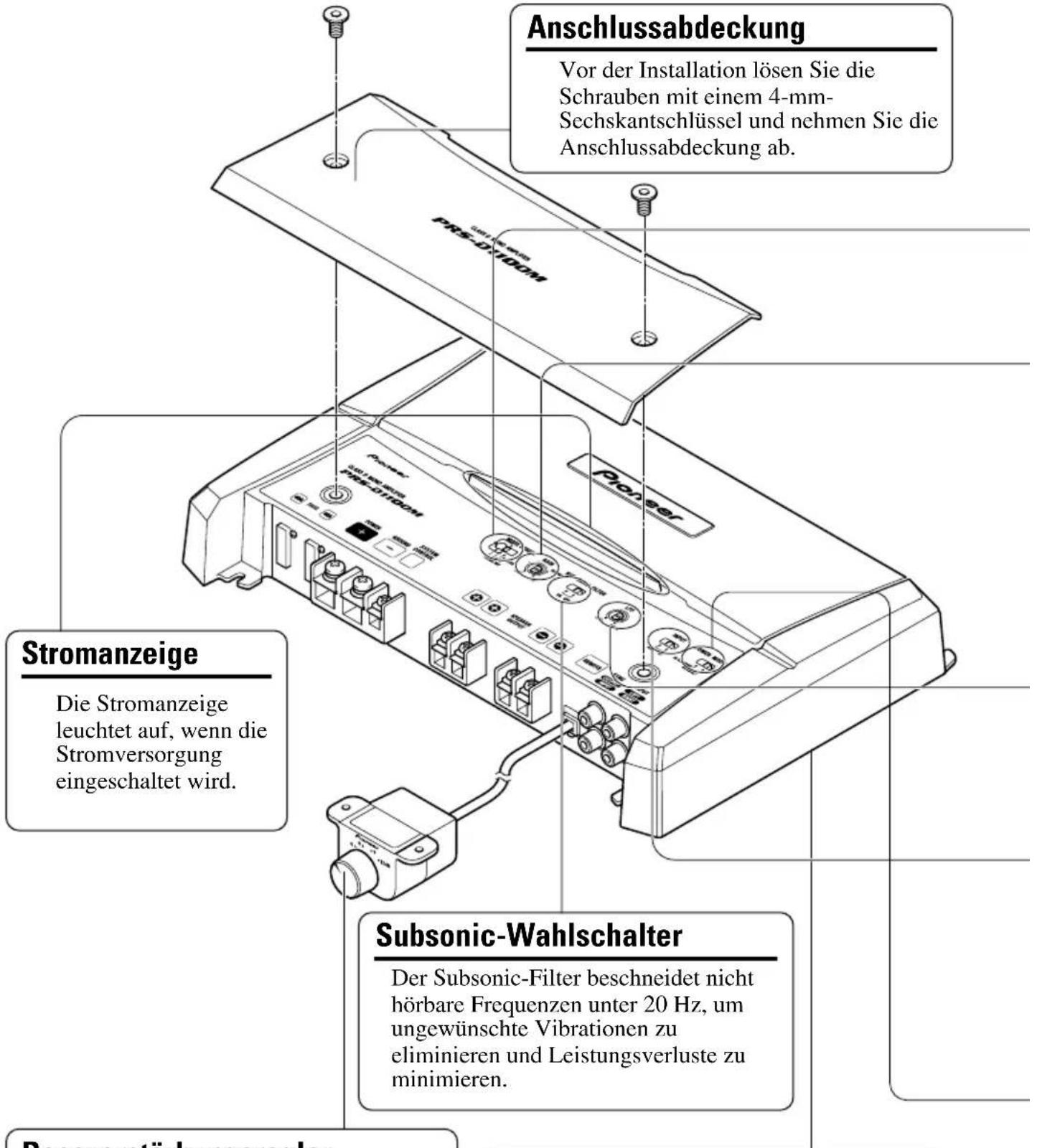 PIONEER PRS-D1100M - Einstellen dieses Geräts - 1