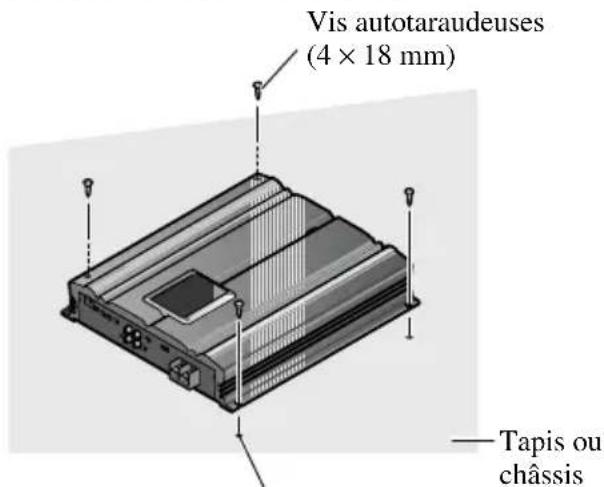 PIONEER PRS-D3000SPL - Exemple d'installation sur le tapis de sol ou sur le châssis - 1