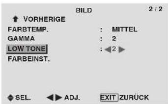 PIONEER PDP-42MVE1 - Einstellen der niedrigen Farbtöne - 1