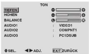 PIONEER PDP-42MVE1 - Einstellung von Höhen, Tiefen und linker/rechter Balance - 1