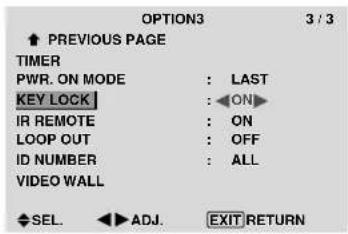 PIONEER PDP-42MVE1 - Enabling/disabling the front panel controls - 1