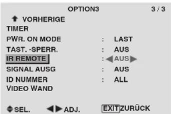 PIONEER PDP-42MVE1 - Aktivieren/Deaktivieren der Infrarot-Fernbedienung - 1