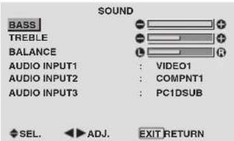 PIONEER PDP-42MVE1 - Instellen van de hoge en lage tonen, de balans en selecteren van de audio-ingang - 1