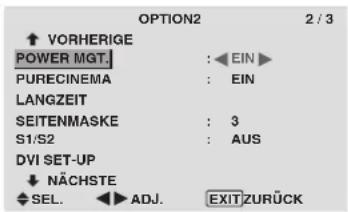 PIONEER PDP-42MVE1 - Option2 Einstellungsmenü Einstellung des Power-Management für Computerbildschirme - 1