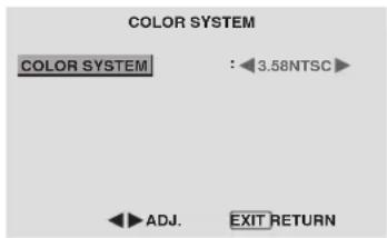 PIONEER PDP-42MVE1 - Instellingenmenu COLOR SYSTEM Instellen van het soort videosignaal - 1