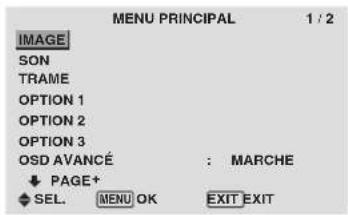 PIONEER PDP-42MVE1 - ■ Mode menu avancé - 1