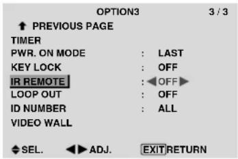 PIONEER PDP-42MVE1 - Enabling/disabling remote control wireless transmission - 1
