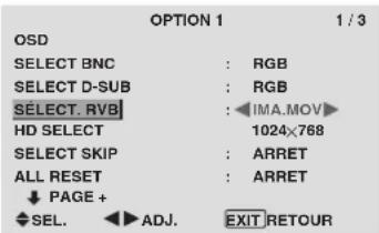 PIONEER PDP-42MVE1 - Réglage d'une image d'ordinateur vers l'écran de sélection de RGB correct - 1