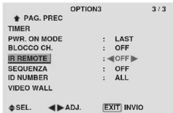 PIONEER PDP-42MVE1 - Disabilitazione/abilitazione della trasmissione del telecomando senza filo - 1