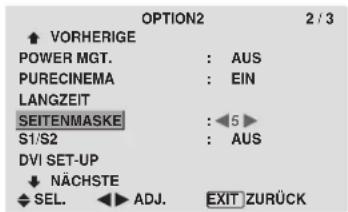 PIONEER PDP-42MVE1 - Einstellung des Seitenmaske für die Bildschirmseiten - 1