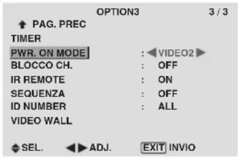 PIONEER PDP-42MVE1 - Impostazione del modo all'accensione (PWR. ON MODE) - 1