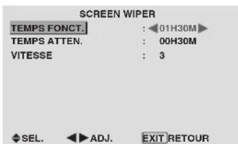 PIONEER PDP-42MVE1 - Réglage de la durée de SCREEN WIPER - 1
