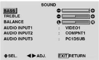 PIONEER PDP-42MVE1 - Adjusting the treble, bass and left/right balance and audio input select - 1