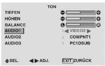 PIONEER PDP-42MVE1 - Einstellung für die Anordnung der Audio-Steckverbinder - 1