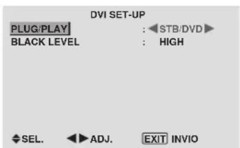 PIONEER PDP-42MVE1 - Impostazione del segnale e del livello di nero per il segnale DVI - 1