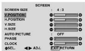 PIONEER PDP-42MVE1 - Adjusting the Position, Size, PHASE, CLOCK - 1