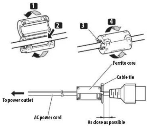 PIONEER PDP-507XG - Attaching the ferrite core - 1