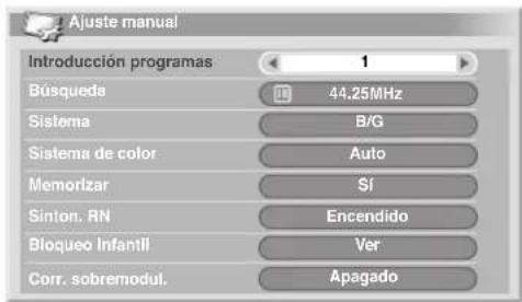 PIONEER PDP-507XG - Configuración manual de los canales de TV - 1