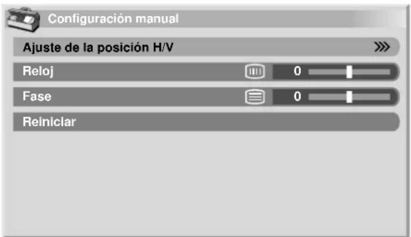 PIONEER PDP-R04G - Ajuste manual de las posiciones y reloj de las imágenes (modo PC solamente) - 1