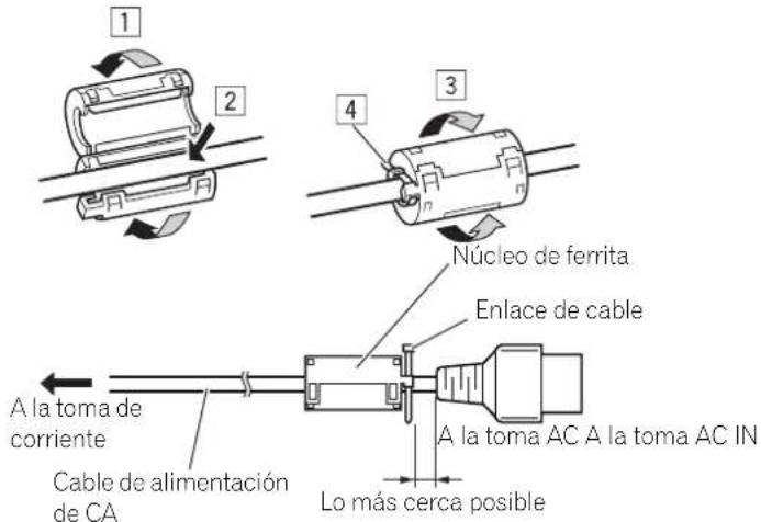 PIONEER PDP-R06G - Fijación del núcleo de ferrite - 1