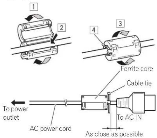 PIONEER PDP-R06G - Attaching the territe core - 1