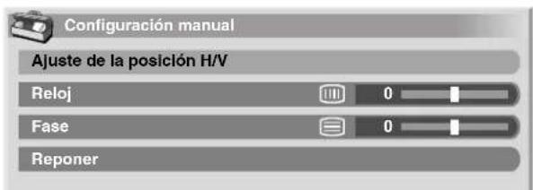 PIONEER PDP-R06G - Ajuste manual de las posiciones y reloj de las imágenes (modo PC solamente) - 1